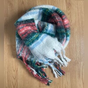 Aerie Checkered Red Green White Scarf